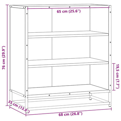 Sideboard 68X35X76 Cm Holzwerkstoff Und Metall