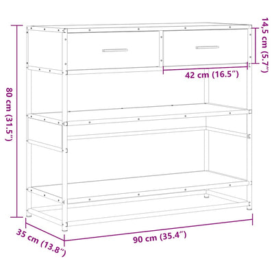 Konsolentisch Sonoma-Eiche 90X35X80 Cm Holzwerkstoff