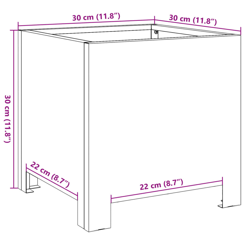 Pflanzkübel 30X30X30 Stahl