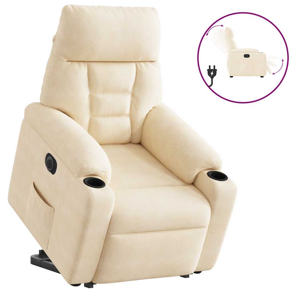 Relaxsessel Mit Aufstehhilfe Elektrisch Mikrofasergewebe Beige