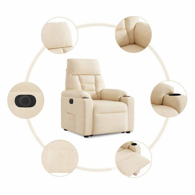 Relaxsessel Mit Aufstehhilfe Elektrisch Mikrofasergewebe Beige