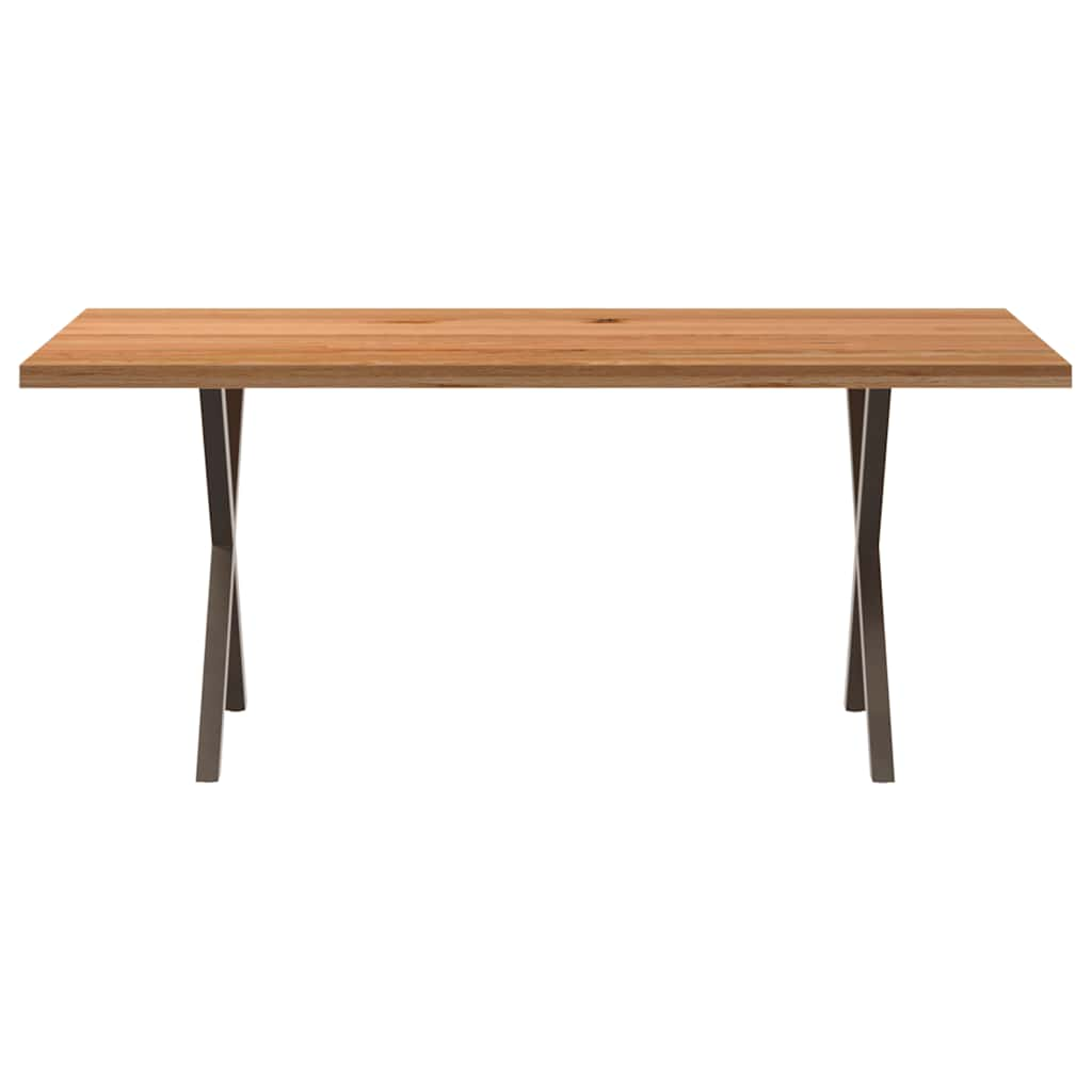 Esstisch Hellbraun 180X80X74 Cm Massivholz Eiche Rechteckig Natural Steel