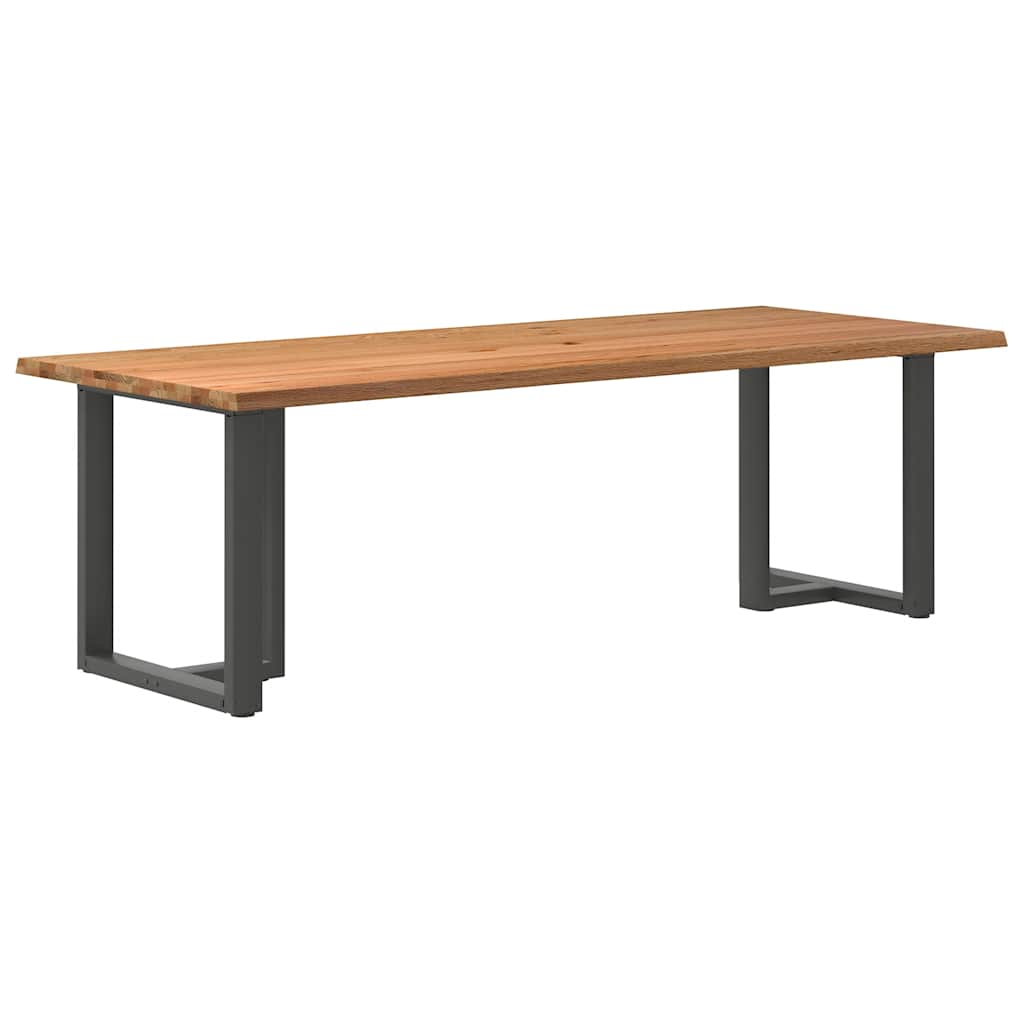 Esstisch Mit Baumkanten 240X80X74Cm Massivholz Eiche Rechteckig