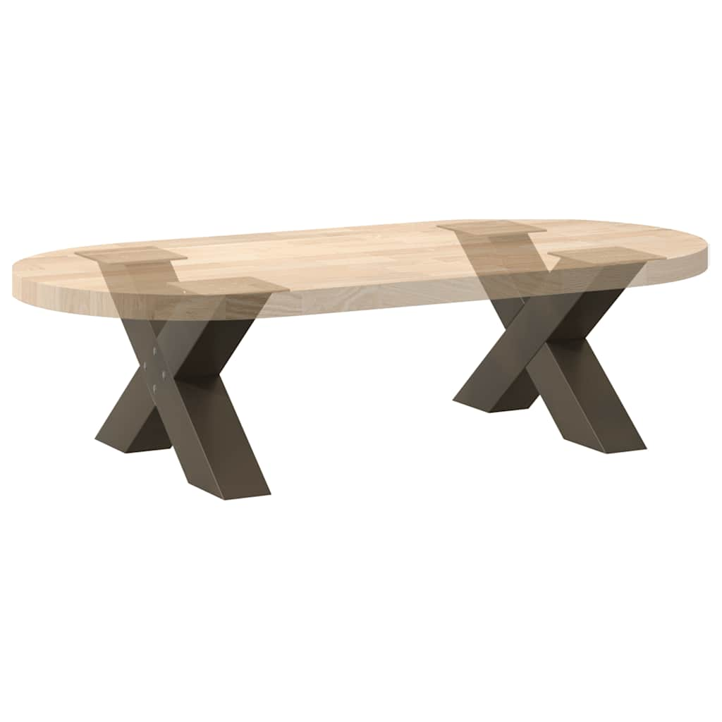 Couchtischbeine X-Form 2 Stk. Stahl 50X(30-31) Cm Stahl Natur