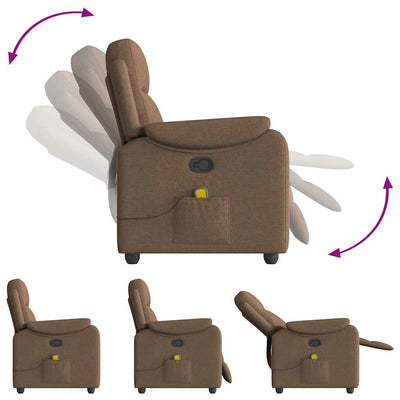 Massagesessel Stoff Braun