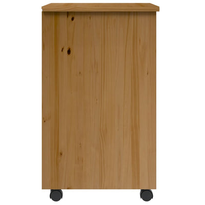 Rollschrank Mit Schubladen Moss Honigbraun Massivholz Kiefer