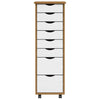 Rollschrank Mit Schubladen Moss Honigbraun Massivholz Kiefer