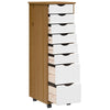 Rollschrank Mit Schubladen Moss Honigbraun Massivholz Kiefer