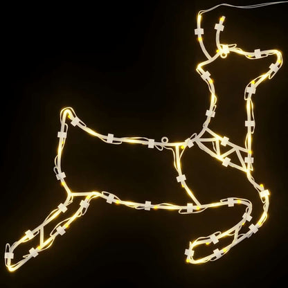 Weihnachtsbeleuchtung Rentier-Silhouette 2Stk. 35 Leds Warmweiß