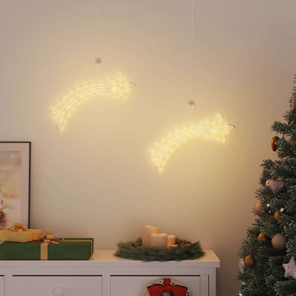 Weihnachtsbeleuchtung Sternschnuppen-Silhouette 2 Stk. 50 Leds