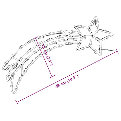 Weihnachtsbeleuchtung Sternschnuppen-Silhouette 2 Stk. 50 Leds