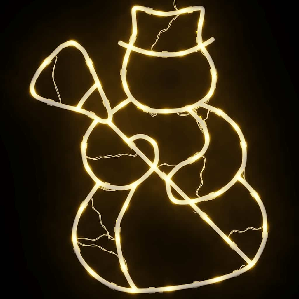 Weihnachtsbeleuchtung Schneemann-Silhouette 2 Stk. 35 Leds