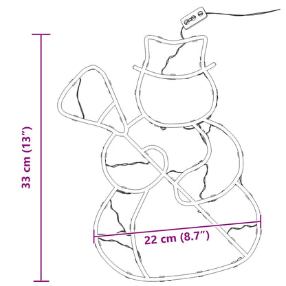 Weihnachtsbeleuchtung Schneemann-Silhouette 2 Stk. 35 Leds
