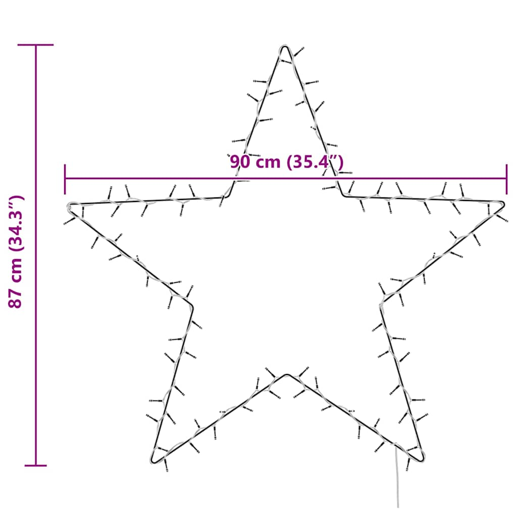 Weihnachtsbeleuchtung Stern-Silhouette 115 Leds Warmweiß