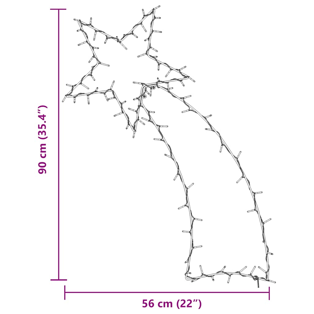 Weihnachtsbeleuchtung Sternschnuppen-Silhouette 115 Leds