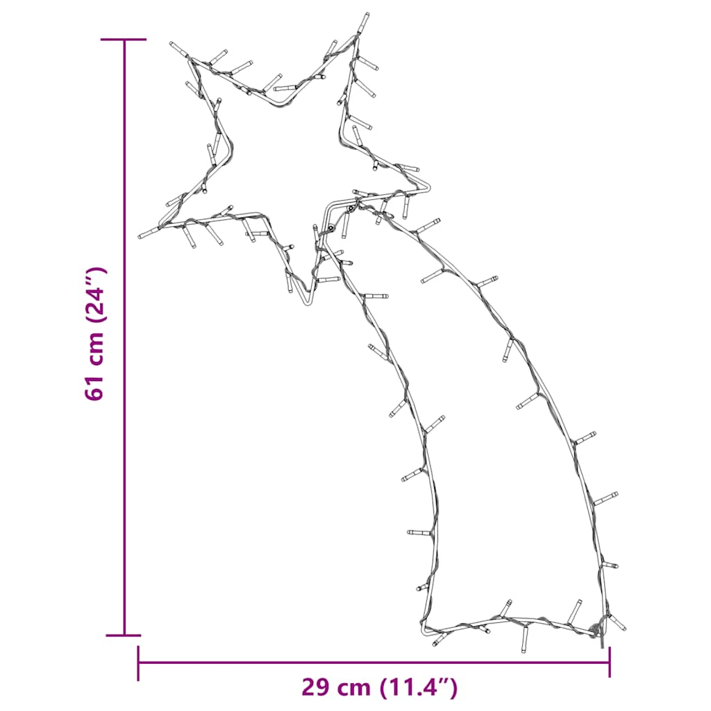 Weihnachtsbeleuchtung Sternschnuppen-Silhouette 80 Leds