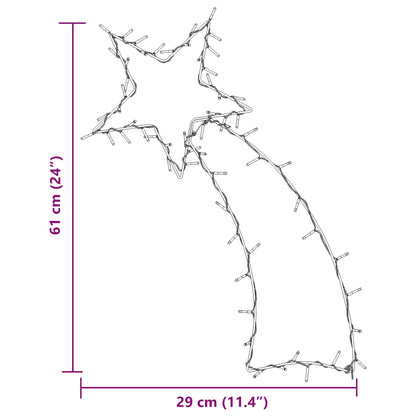 Weihnachtsbeleuchtung Sternschnuppen-Silhouette 80 Leds