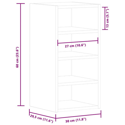 Hängeschrank 30X29,5X60 Cm Holzwerkstoff Räuchereiche