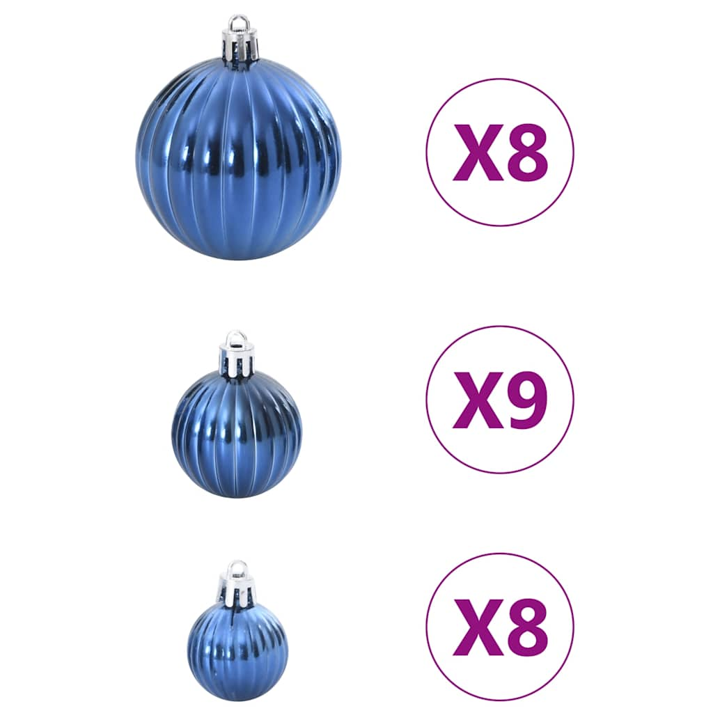 Weihnachtskugeln 100 Stk. Blau Ø3/4/6 Cm