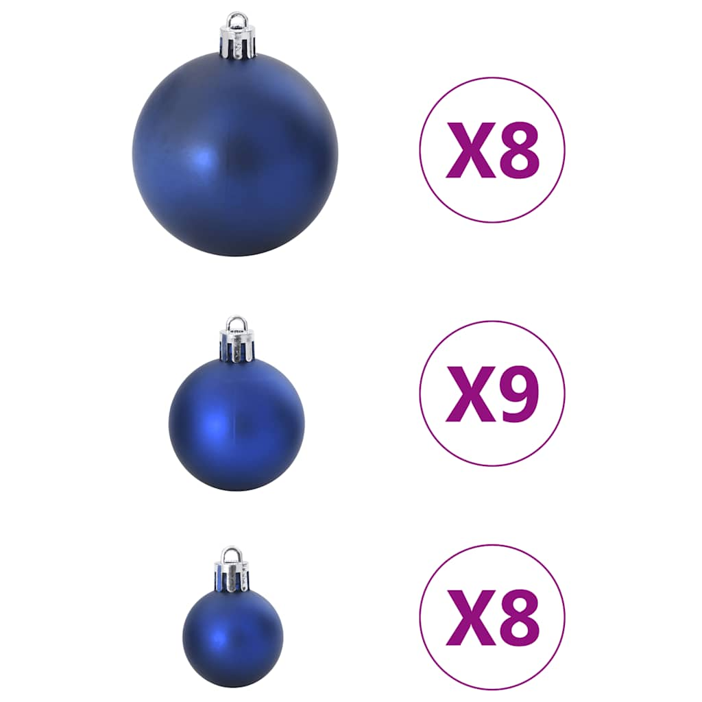 Weihnachtskugeln 100 Stk. Blau Ø3/4/6 Cm