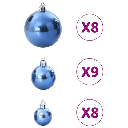 Weihnachtskugeln 100 Stk. Blau Ø3/4/6 Cm