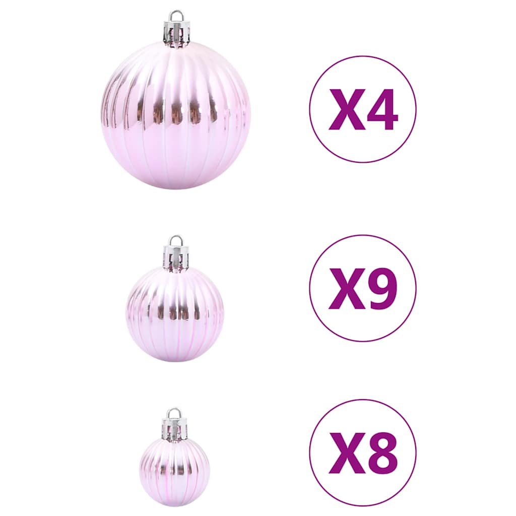 Weihnachtskugeln 98 Stk. Rosa Ø3/4/6 Cm