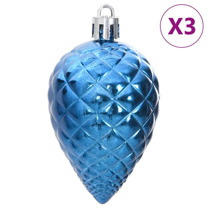 Weihnachtskugeln 98 Stk. Blau Ø3/4/6 Cm