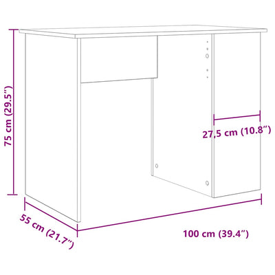 Schreibtisch -Optik 100X55X75 Cm Holzwerkstoff