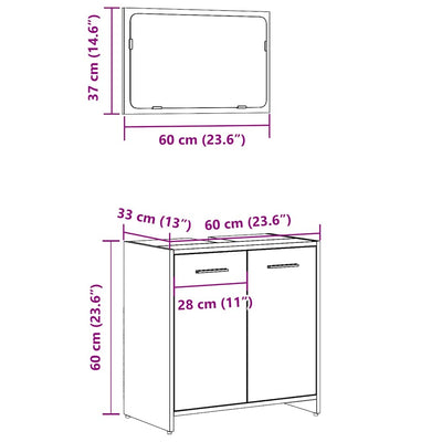 Badschrank Mit Spiegel -Optik Holzwerkstoff