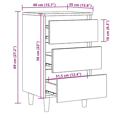 Nachttische 2 Stk. Artisan-Eiche 40X35X69 Cm Holzwerkstoff