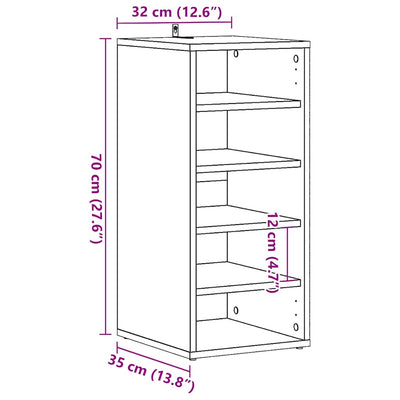 Schuhschränke 2 Stk. -Optik 32X35X70 Cm Holzwerkstoff