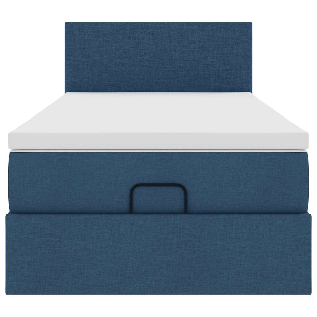 Ottoman-Bett Mit Matratze Stoff Blau