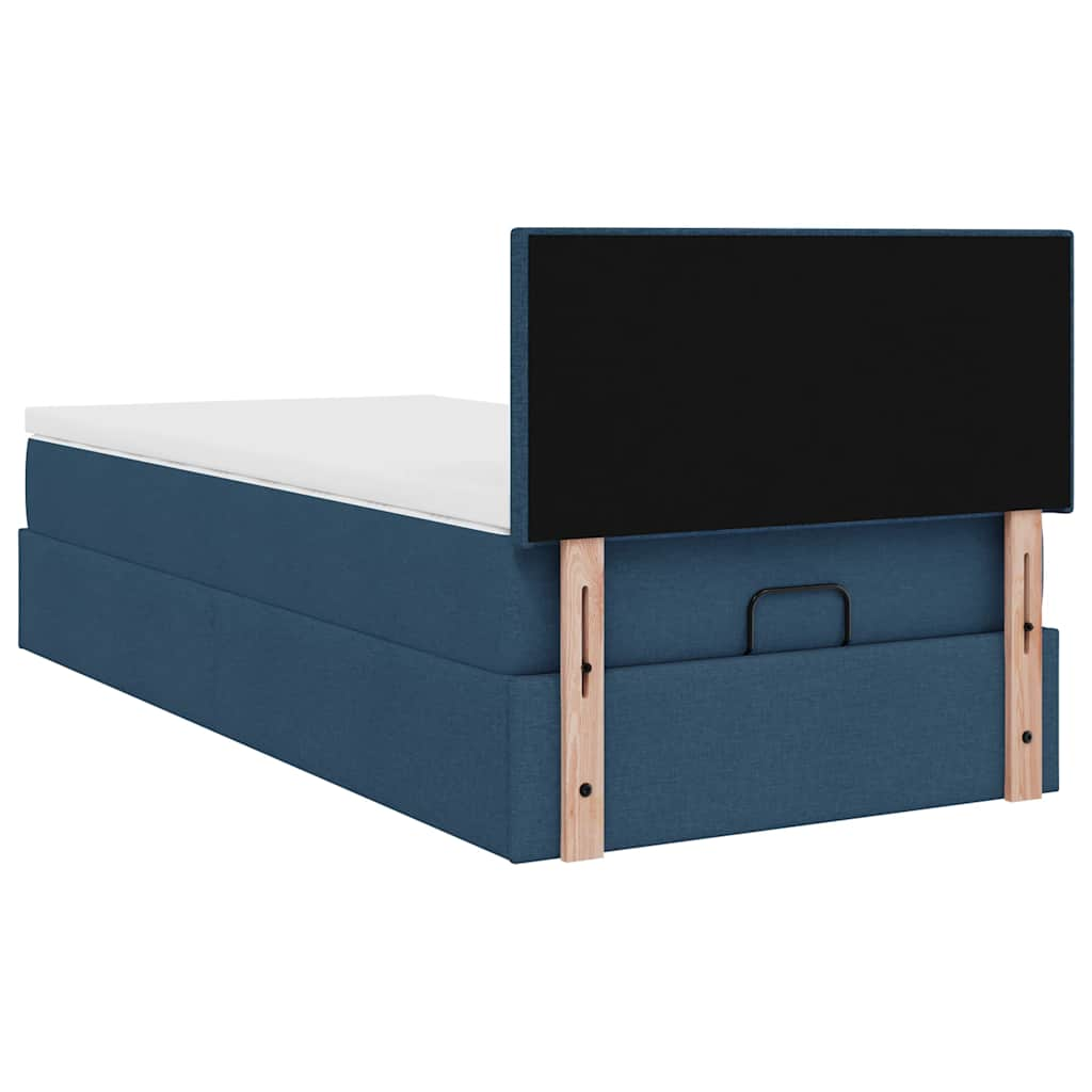 Ottoman-Bett Mit Matratze Stoff Blau