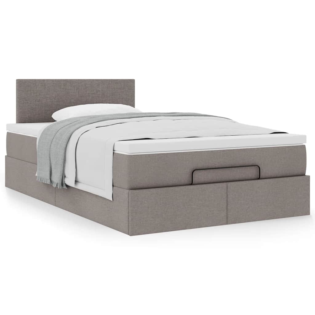 Ottoman-Bett Mit Matratze Stoff Taupe