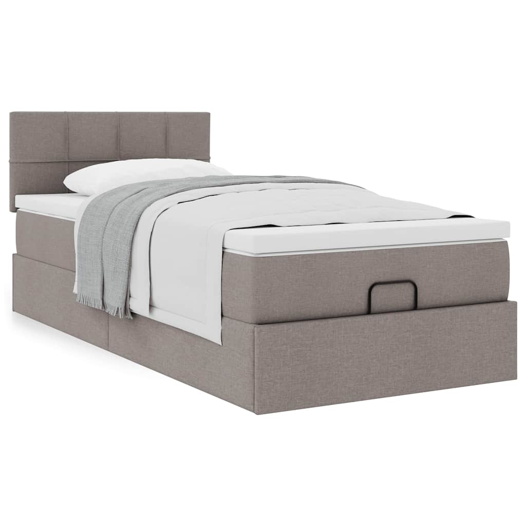 Ottoman-Bett Mit Matratze Stoff Taupe