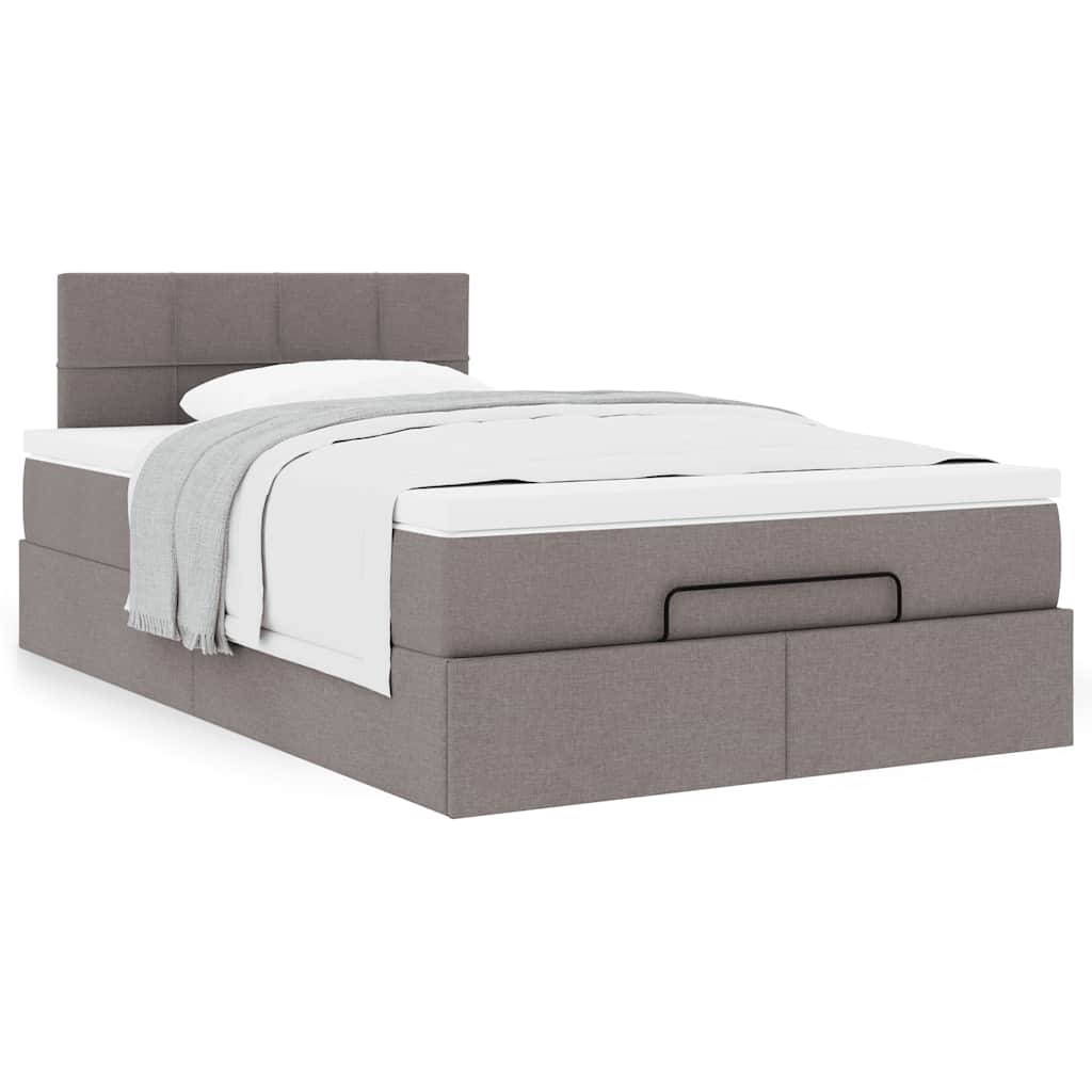 Ottoman-Bett Mit Matratze Stoff Taupe