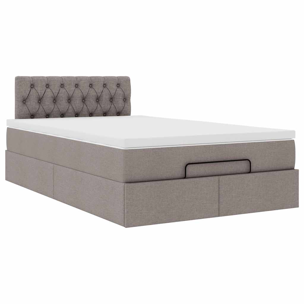 Ottoman-Bett Mit Matratze Stoff Taupe