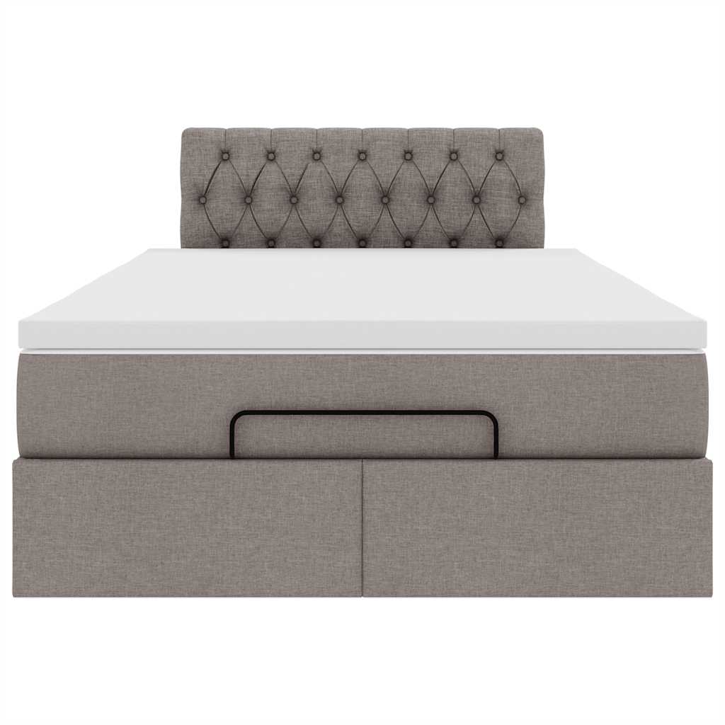 Ottoman-Bett Mit Matratze Stoff Taupe