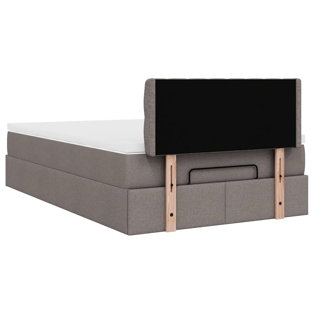 Ottoman-Bett Mit Matratze Stoff Taupe