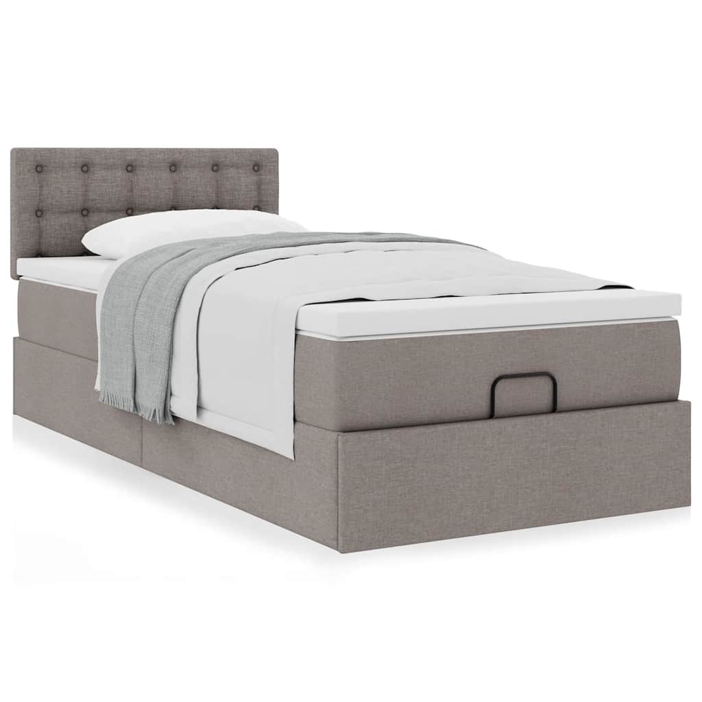 Ottoman-Bett Mit Matratze Stoff Taupe