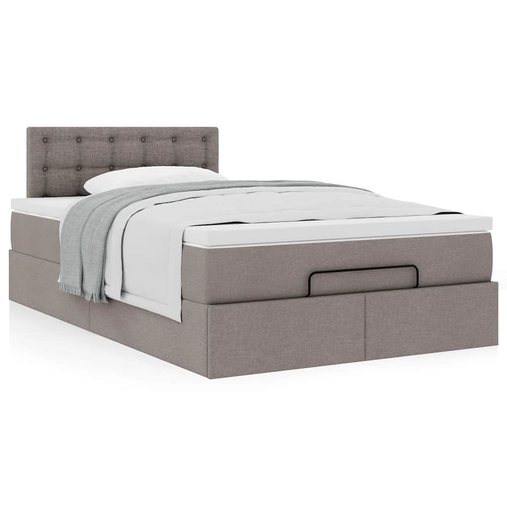 Ottoman-Bett Mit Matratze Stoff Taupe