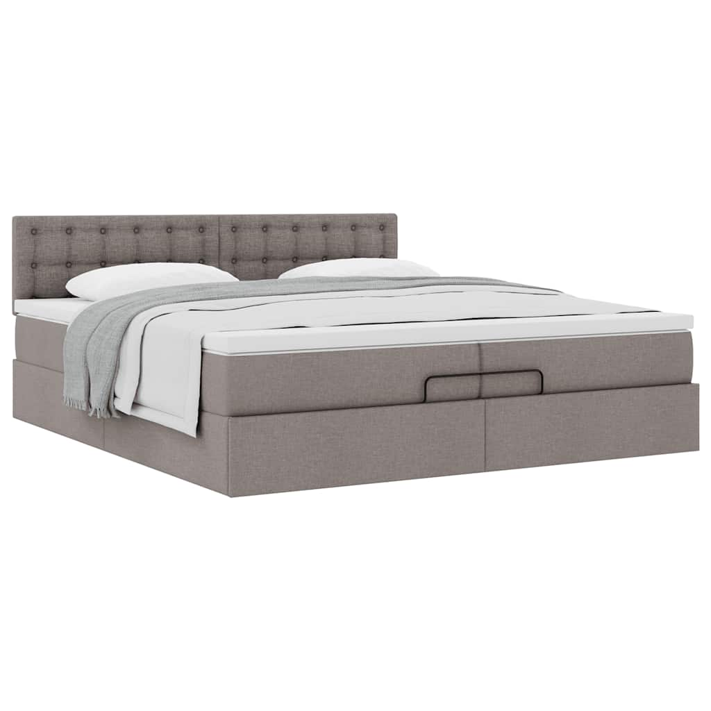 Ottoman-Bett Mit Matratze Stoff Taupe