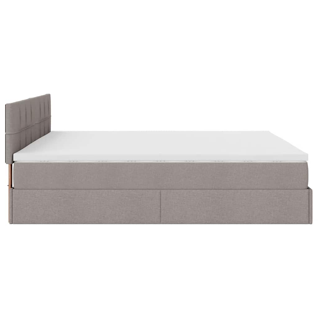 Ottoman-Bett Mit Matratze & Leds Stoff Taupe