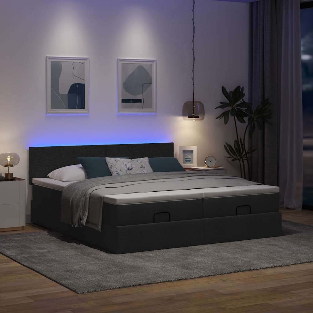 Ottoman-Bett Mit Matratzen & Leds Stoff