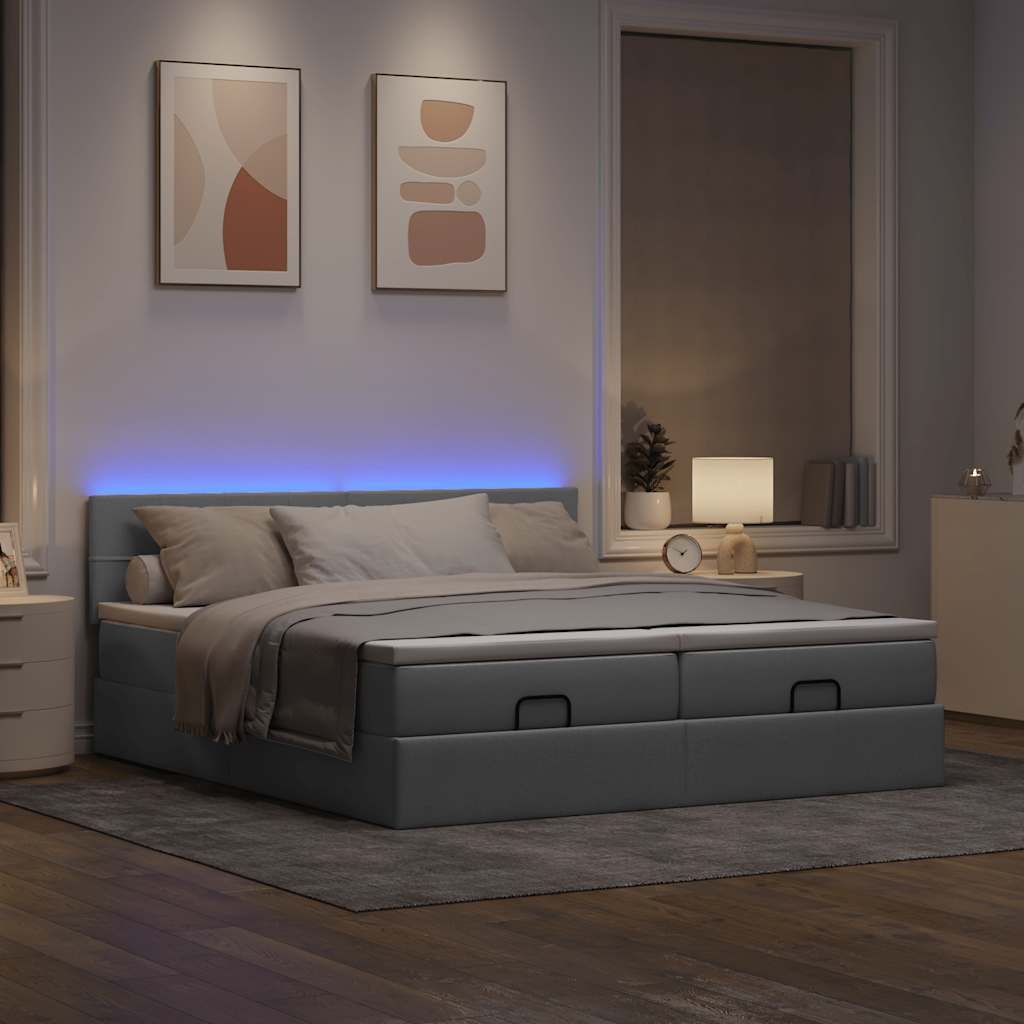 Ottoman-Bett Mit Matratzen & Leds Stoff