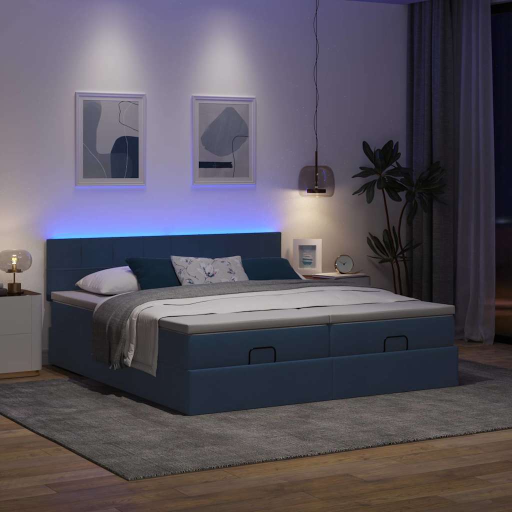 Ottoman-Bett Mit Matratzen & Leds Stoff