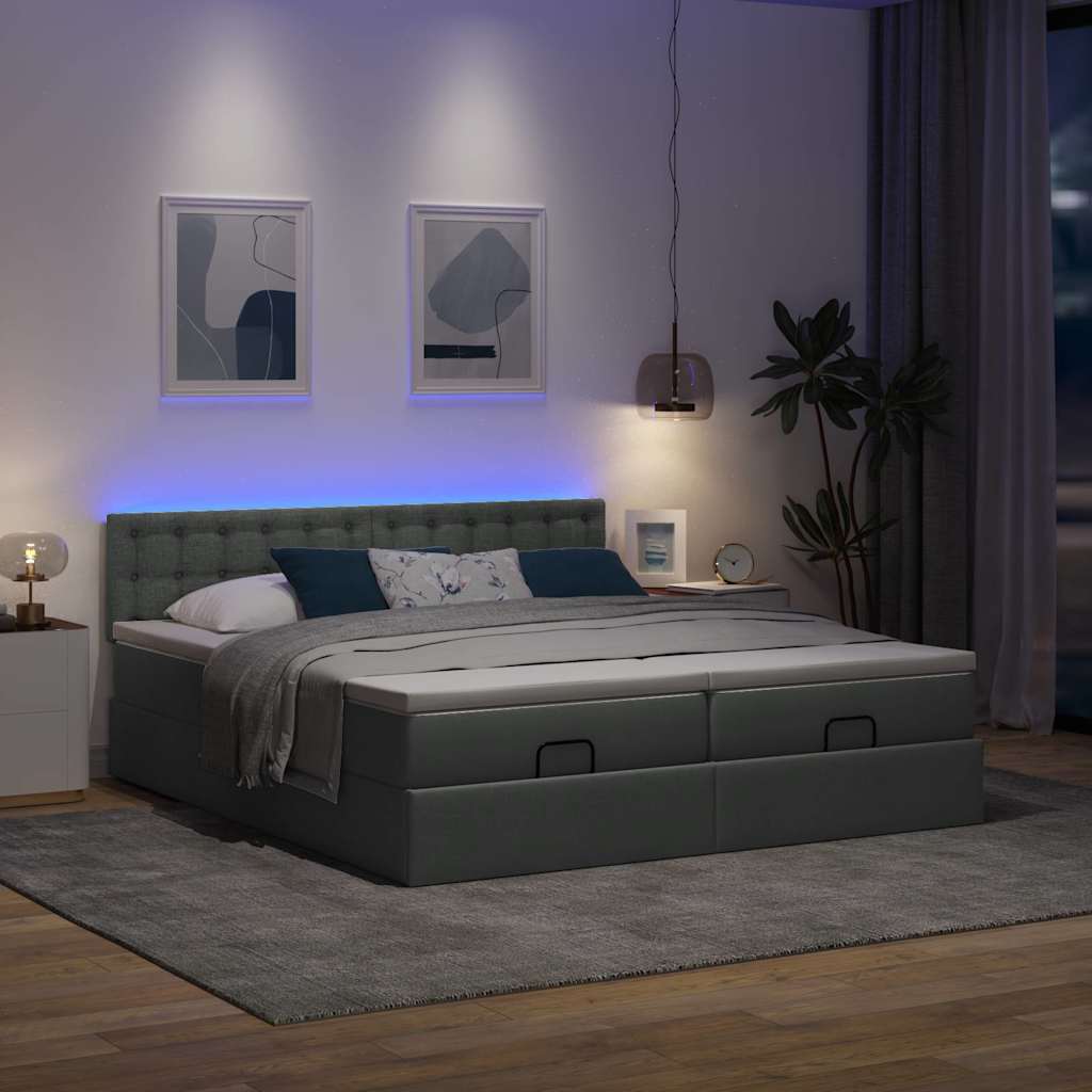 Ottoman-Bett Mit Matratzen & Leds Stoff