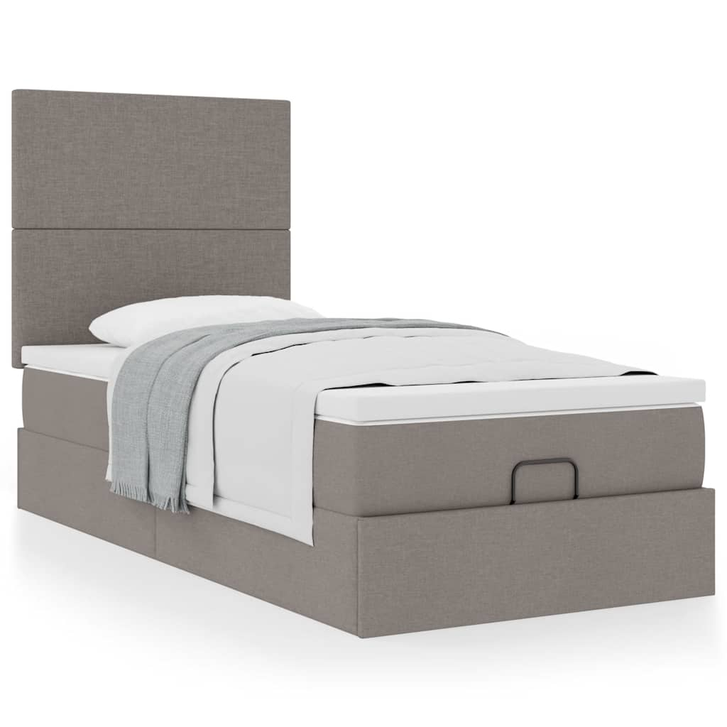 Ottoman-Bett Mit Matratze Stoff Taupe