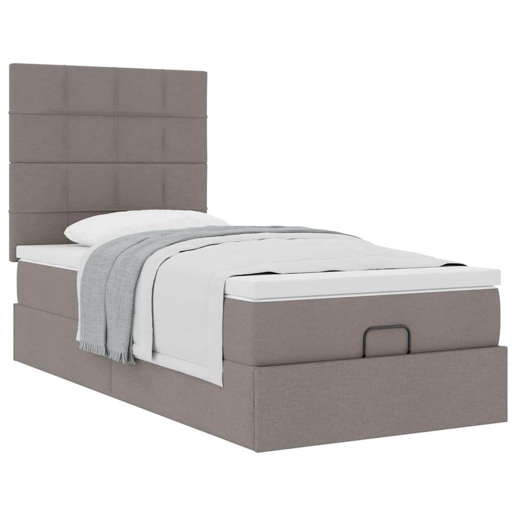 Ottoman-Bett Mit Matratze Stoff Taupe