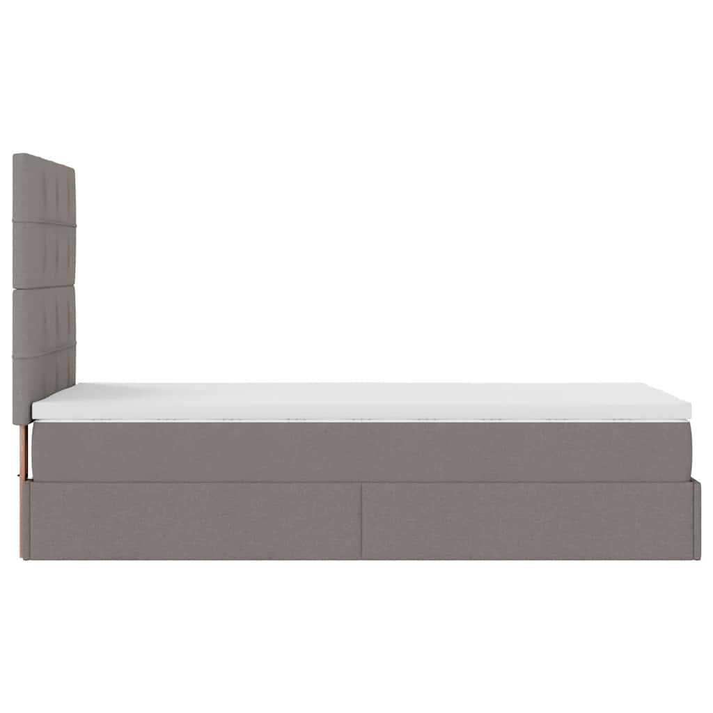 Ottoman-Bett Mit Matratze Stoff Taupe